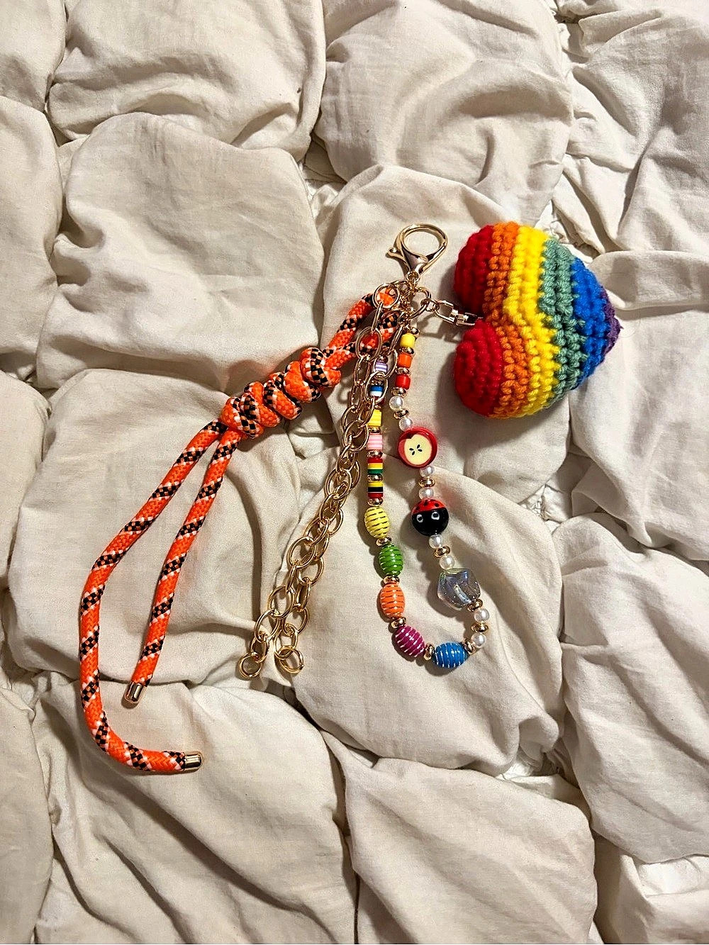 Multicolor Beaded Charm Keychain